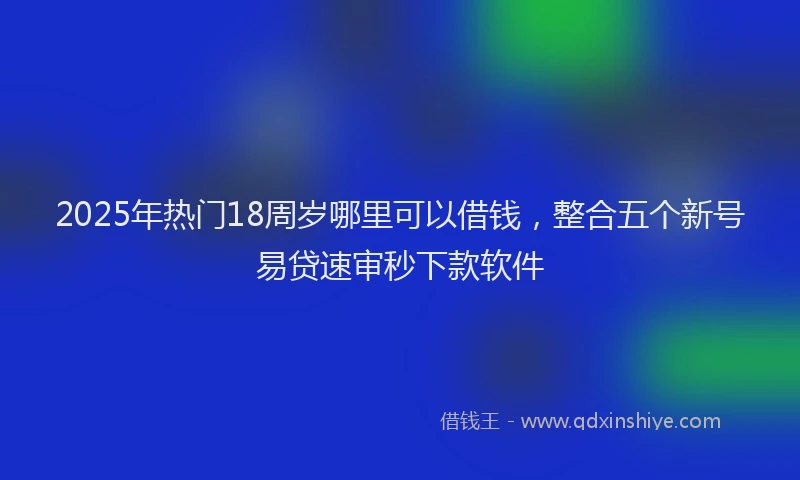 2025年热门18周岁哪里可以借钱，整合五个新号易贷速审秒下款软件