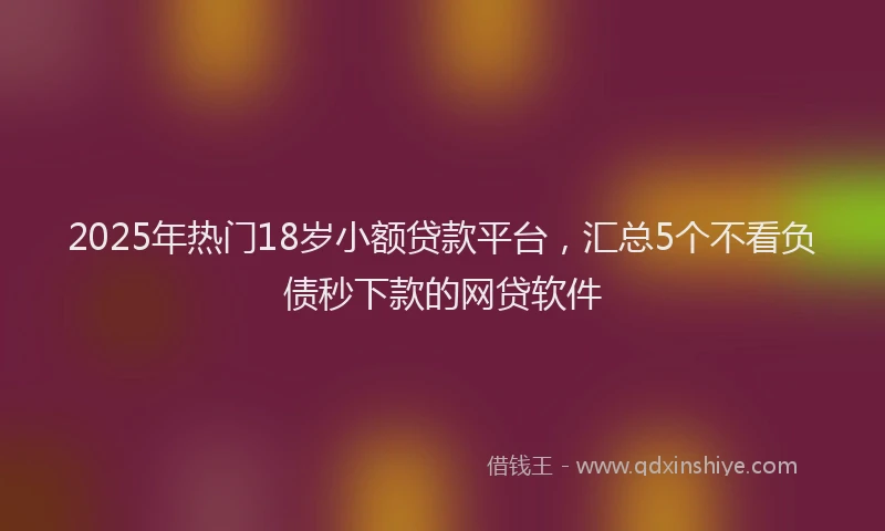 2025年热门18岁小额贷款平台，汇总5个不看负债秒下款的网贷软件