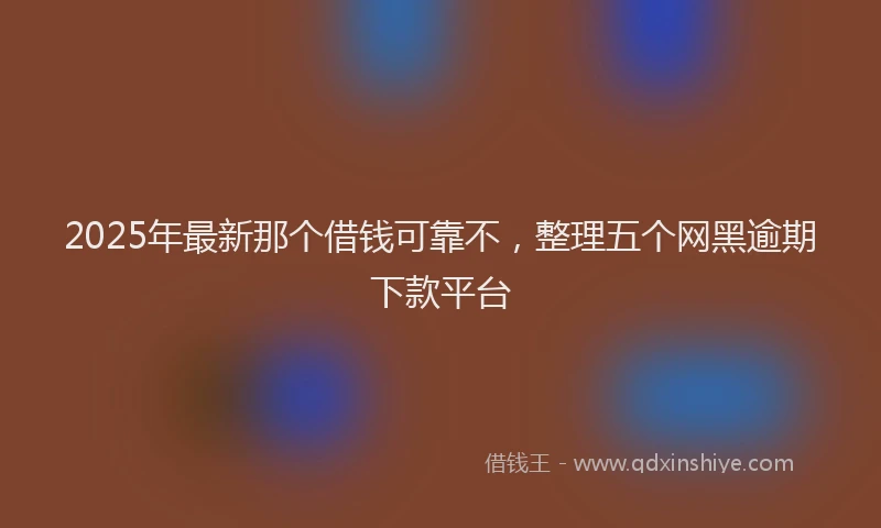 2025年最新那个借钱可靠不，整理五个网黑逾期下款平台
