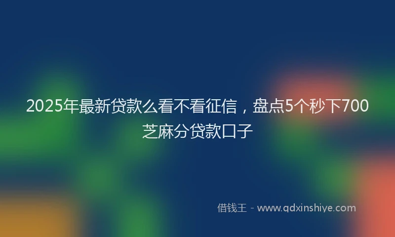 2025年最新贷款么看不看征信，盘点5个秒下700芝麻分贷款口子