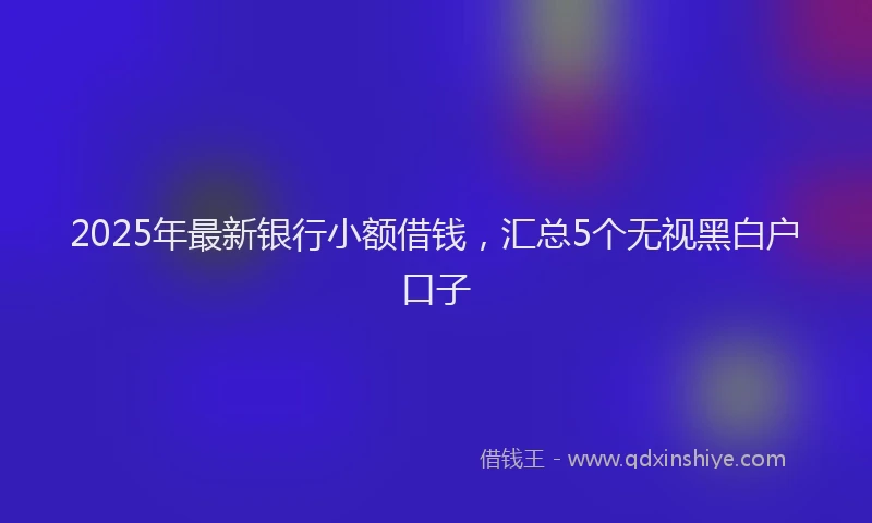 2025年最新银行小额借钱，汇总5个无视黑白户口子