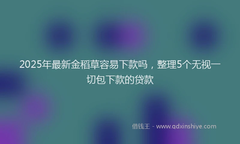 2025年最新金稻草容易下款吗，整理5个无视一切包下款的贷款
