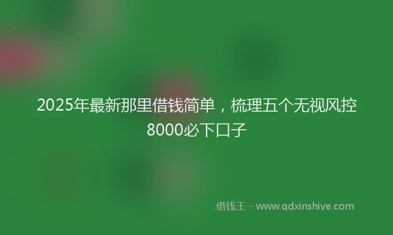 2025年最新那里借钱简单，梳理五个无视风控8000必下口子