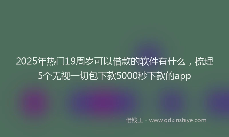 2025年热门19周岁可以借款的软件有什么，梳理5个无视一切包下款5000秒下款的app