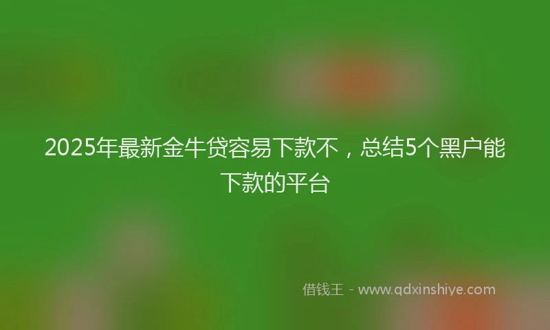 2025年最新金牛贷容易下款不，总结5个黑户能下款的平台