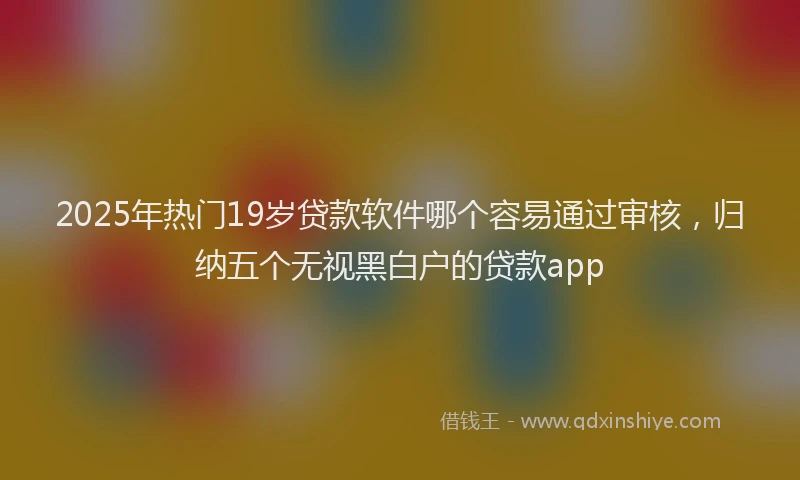 2025年热门19岁贷款软件哪个容易通过审核，归纳五个无视黑白户的贷款app