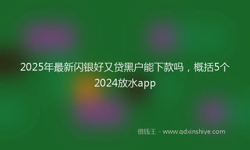 2025年最新闪银好又贷黑户能下款吗，概括5个2024放水app