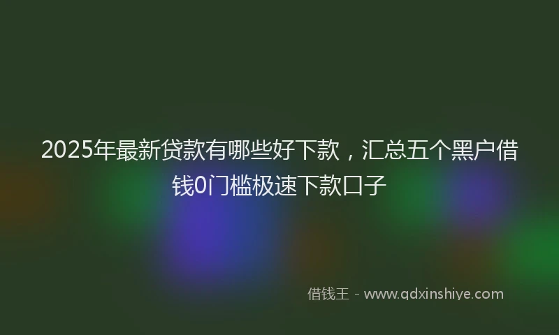 2025年最新贷款有哪些好下款，汇总五个黑户借钱0门槛极速下款口子