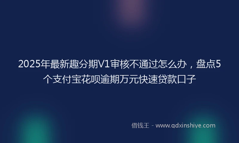 2025年最新趣分期V1审核不通过怎么办，盘点5个支付宝花呗逾期万元快速贷款口子