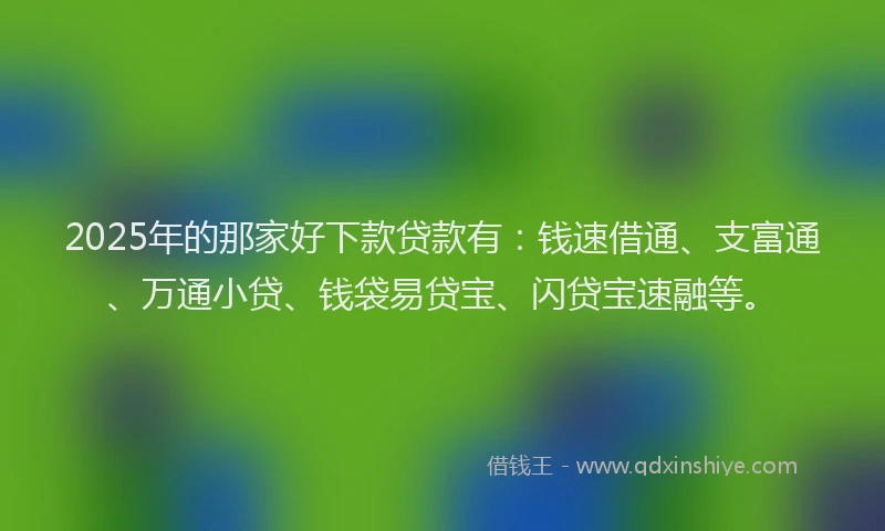 2025年的那家好下款贷款有：钱速借通、支富通、万通小贷、钱袋易贷宝、闪贷宝速融等。