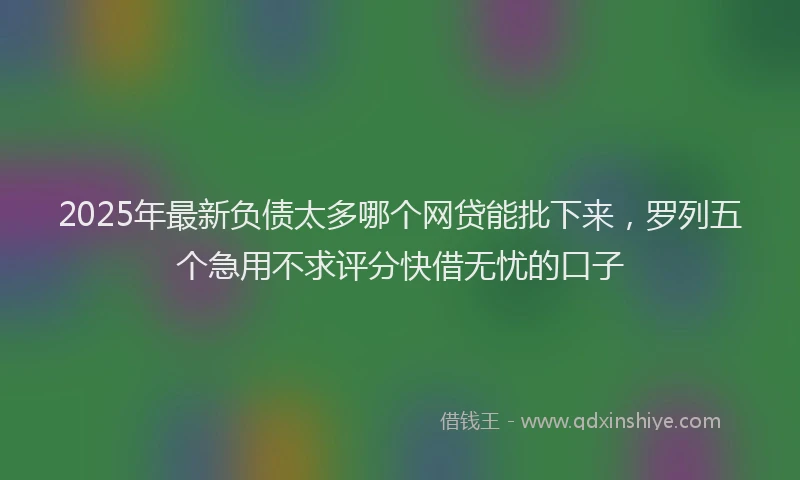 2025年最新负债太多哪个网贷能批下来，罗列五个急用不求评分快借无忧的口子