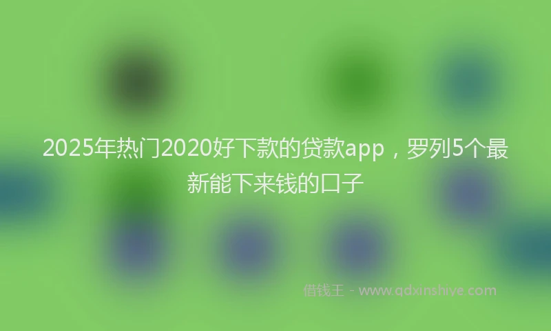 2025年热门2020好下款的贷款app，罗列5个最新能下来钱的口子