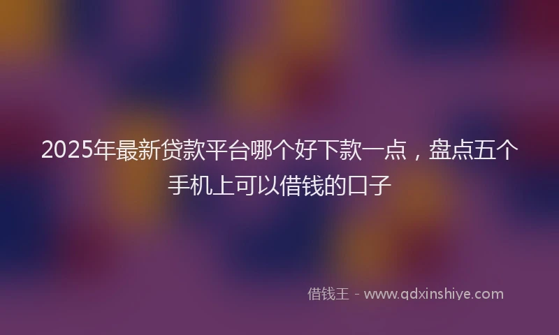 2025年最新贷款平台哪个好下款一点，盘点五个手机上可以借钱的口子