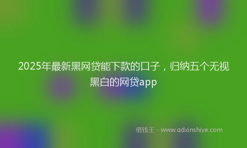 2025年最新黑网贷能下款的口子，归纳五个无视黑白的网贷app