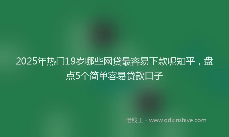 2025年热门19岁哪些网贷最容易下款呢知乎，盘点5个简单容易贷款口子