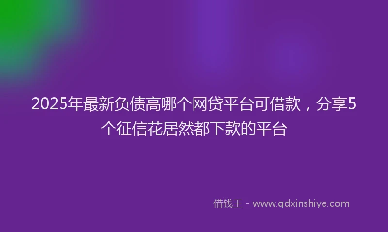 2025年最新负债高哪个网贷平台可借款，分享5个征信花居然都下款的平台