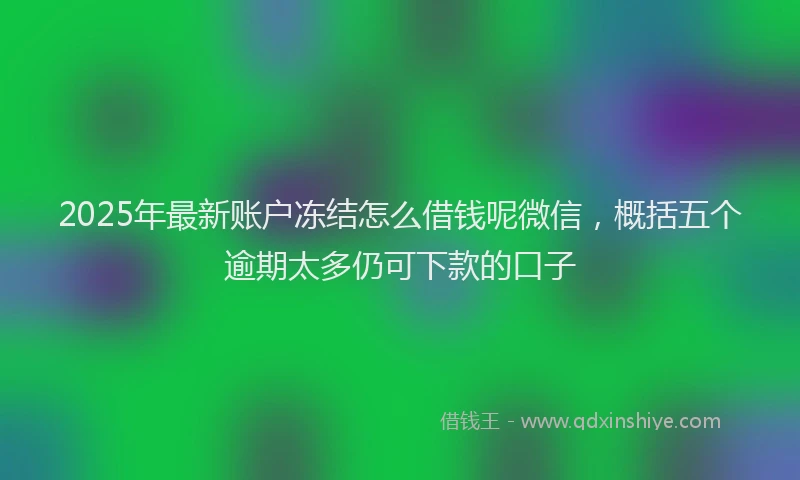 2025年最新账户冻结怎么借钱呢微信，概括五个逾期太多仍可下款的口子