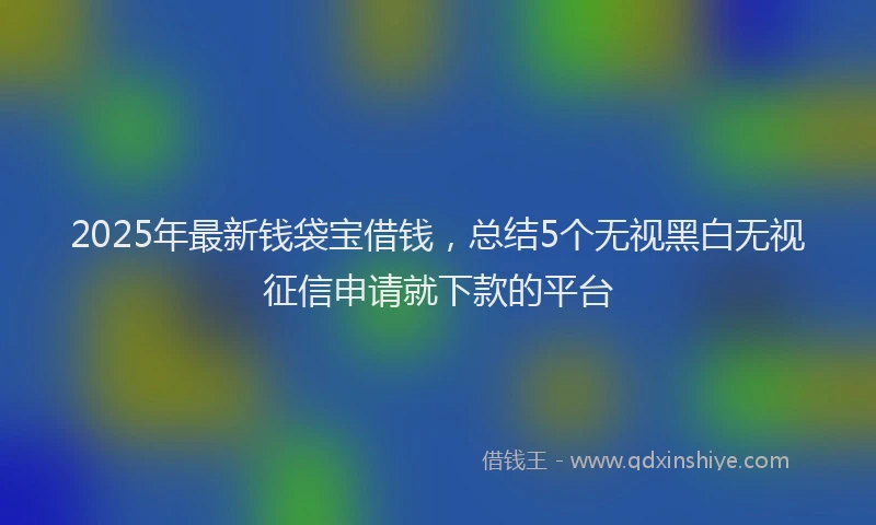 2025年最新钱袋宝借钱，总结5个无视黑白无视征信申请就下款的平台