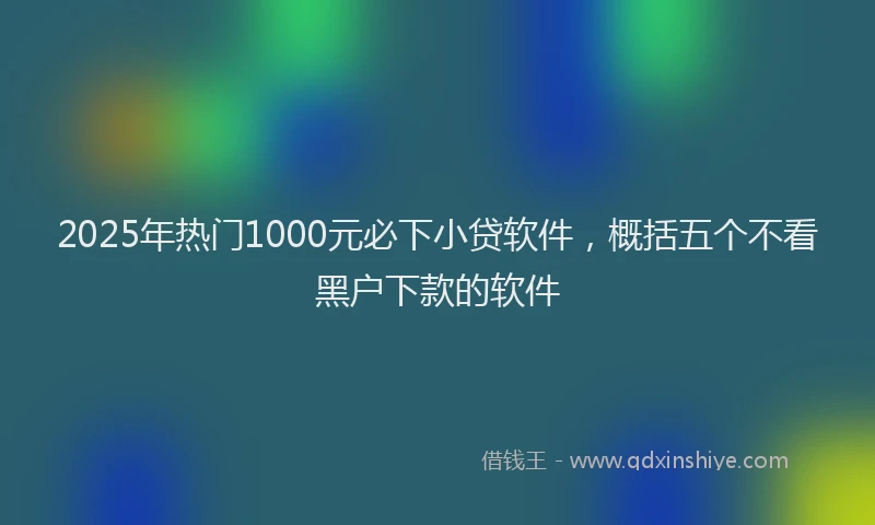 2025年热门1000元必下小贷软件，概括五个不看黑户下款的软件