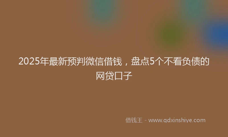 2025年最新预判微信借钱，盘点5个不看负债的网贷口子