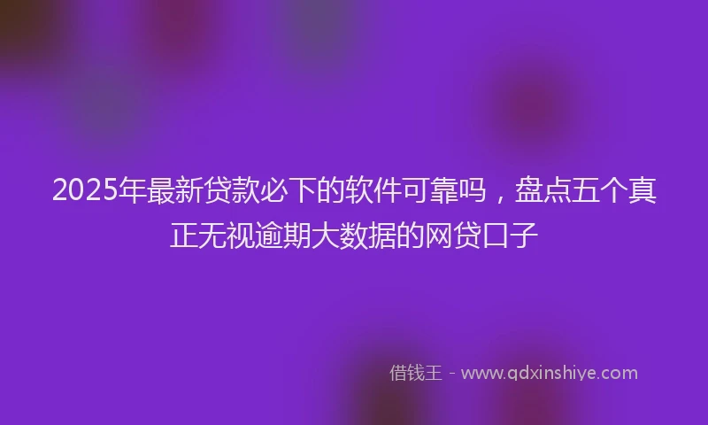 2025年最新贷款必下的软件可靠吗，盘点五个真正无视逾期大数据的网贷口子