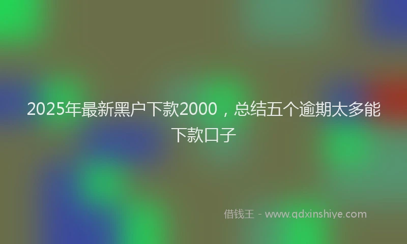2025年最新黑户下款2000，总结五个逾期太多能下款口子
