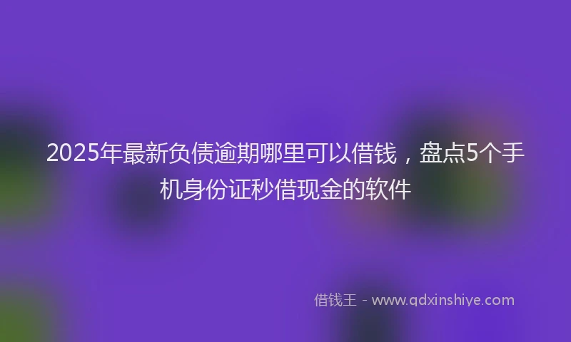 2025年最新负债逾期哪里可以借钱，盘点5个手机身份证秒借现金的软件