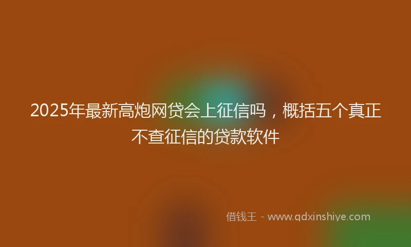 2025年最新高炮网贷会上征信吗，概括五个真正不查征信的贷款软件