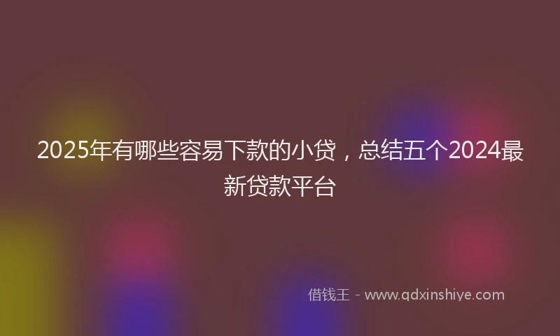 2025年有哪些容易下款的小贷，总结五个2024最新贷款平台
