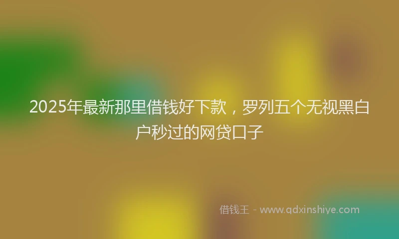 2025年最新那里借钱好下款，罗列五个无视黑白户秒过的网贷口子