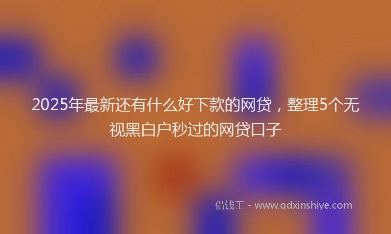 2025年最新还有什么好下款的网贷，整理5个无视黑白户秒过的网贷口子