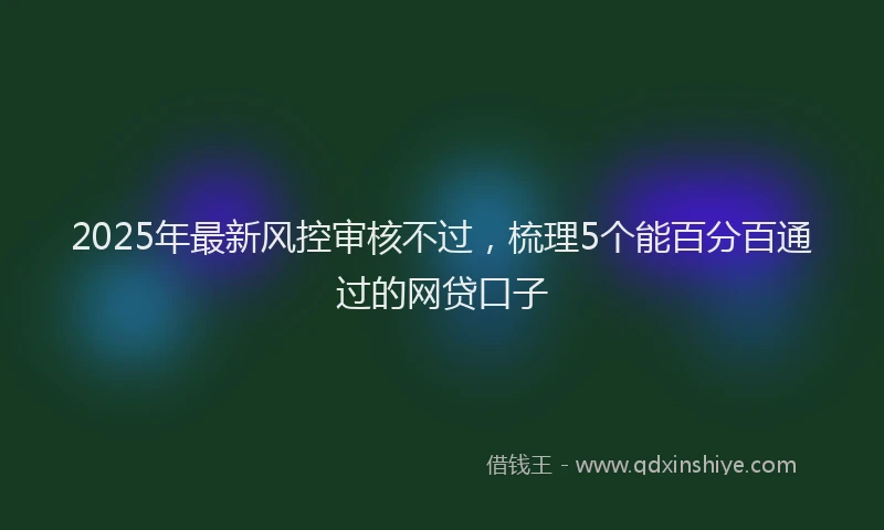 2025年最新风控审核不过，梳理5个能百分百通过的网贷口子