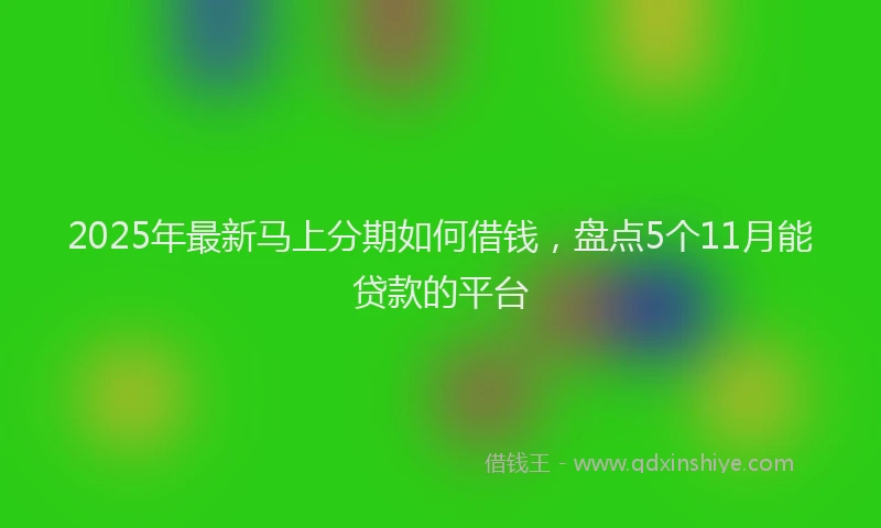 2025年最新马上分期如何借钱，盘点5个11月能贷款的平台