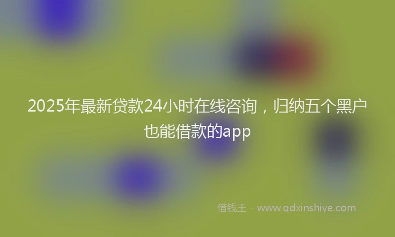 2025年最新贷款24小时在线咨询，归纳五个黑户也能借款的app