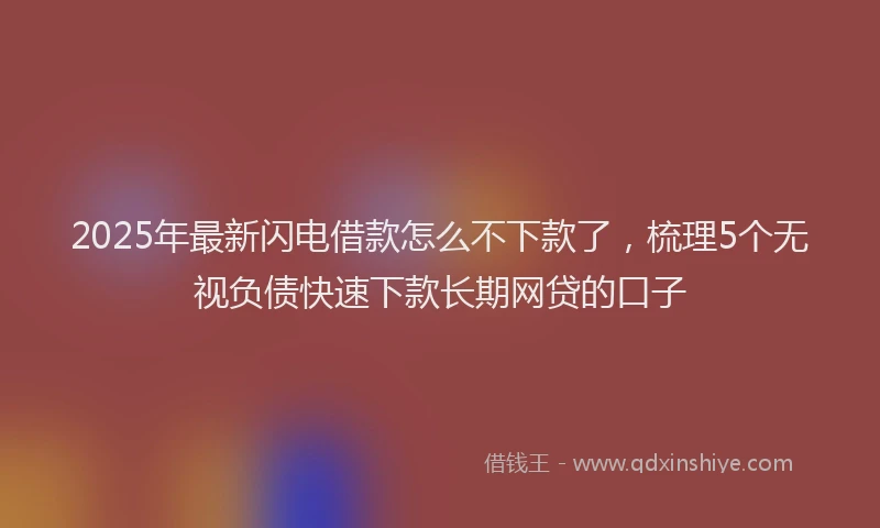 2025年最新闪电借款怎么不下款了，梳理5个无视负债快速下款长期网贷的口子