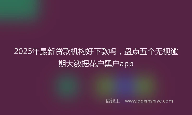 2025年最新贷款机构好下款吗，盘点五个无视逾期大数据花户黑户app
