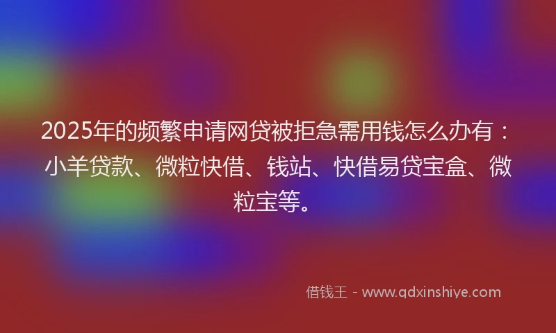 2025年的频繁申请网贷被拒急需用钱怎么办有：小羊贷款、微粒快借、钱站、快借易贷宝盒、微粒宝等。