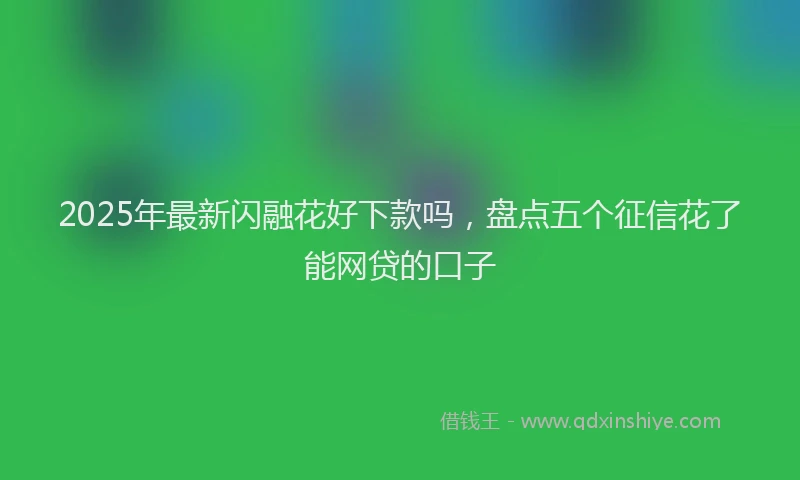 2025年最新闪融花好下款吗，盘点五个征信花了能网贷的口子
