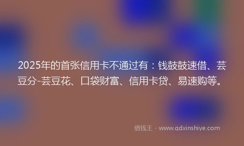 2025年的首张信用卡不通过有：钱鼓鼓速借、芸豆分-芸豆花、口袋财富、信用卡贷、易速购等。