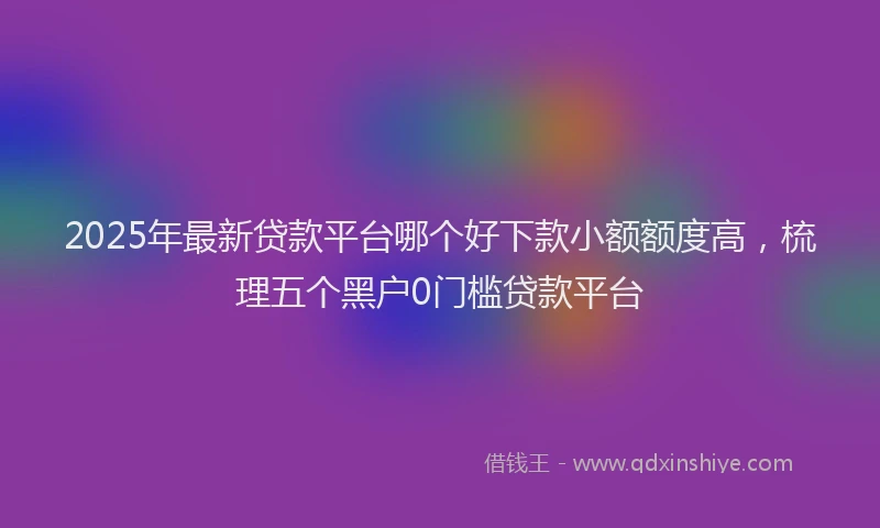 2025年最新贷款平台哪个好下款小额额度高，梳理五个黑户0门槛贷款平台
