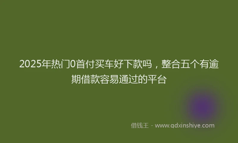 2025年热门0首付买车好下款吗，整合五个有逾期借款容易通过的平台