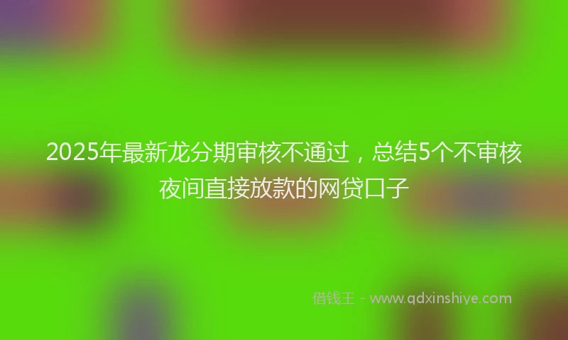 2025年最新龙分期审核不通过，总结5个不审核夜间直接放款的网贷口子