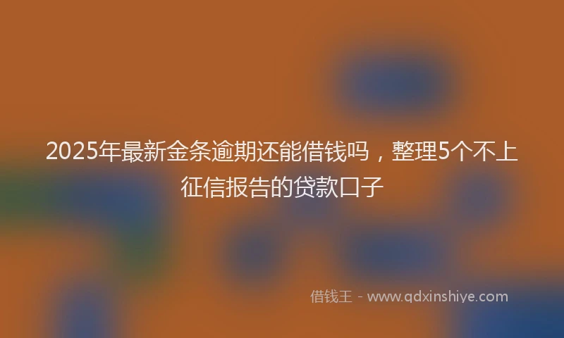 2025年最新金条逾期还能借钱吗，整理5个不上征信报告的贷款口子