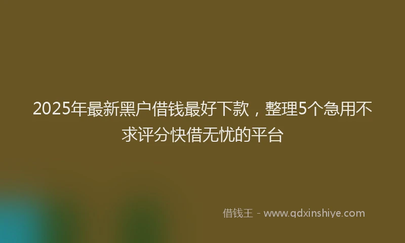 2025年最新黑户借钱最好下款，整理5个急用不求评分快借无忧的平台