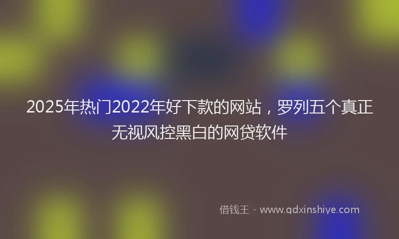 2025年热门2022年好下款的网站，罗列五个真正无视风控黑白的网贷软件