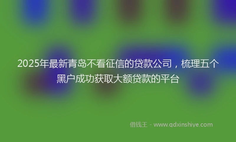2025年最新青岛不看征信的贷款公司，梳理五个黑户成功获取大额贷款的平台