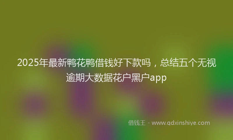 2025年最新鸭花鸭借钱好下款吗，总结五个无视逾期大数据花户黑户app