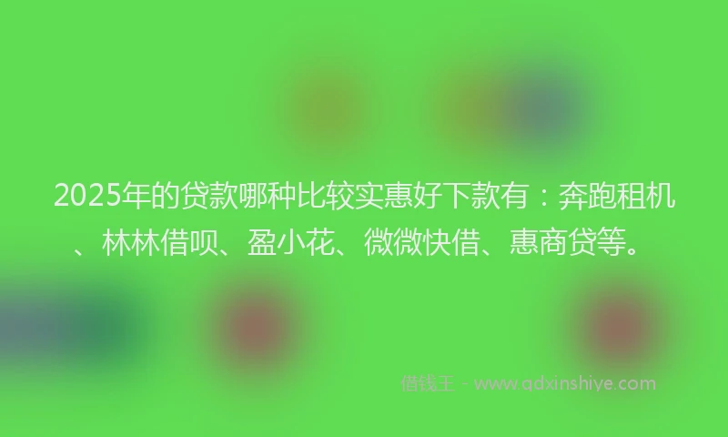 2025年的贷款哪种比较实惠好下款有：奔跑租机、林林借呗、盈小花、微微快借、惠商贷等。
