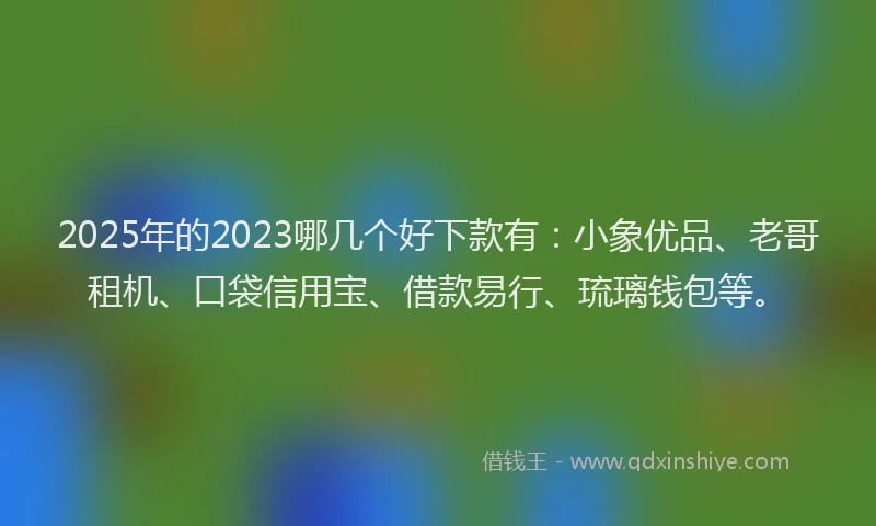 2025年的2023哪几个好下款有：小象优品、老哥租机、口袋信用宝、借款易行、琉璃钱包等。