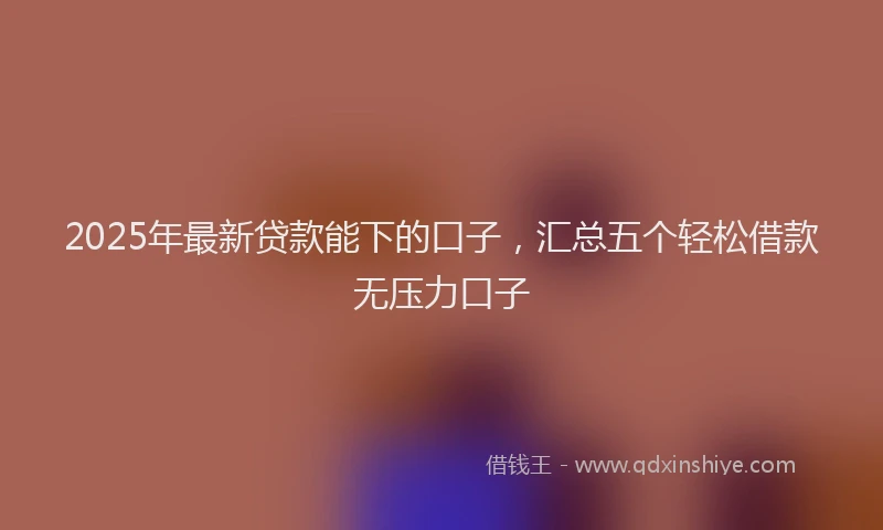2025年最新贷款能下的口子，汇总五个轻松借款无压力口子